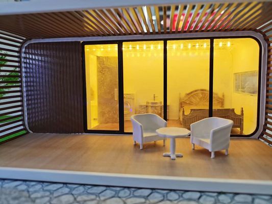 Rock Wool Sandwich Panel Wall Luxury Apple Cabin Container House per la capsula spaziale