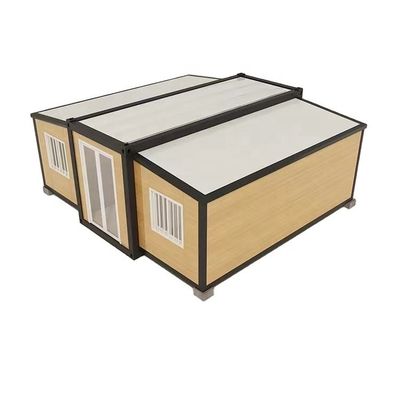 Casa in container prefabbricata in vetro in alluminio con doppia ala, sala pieghevole e facile espansione