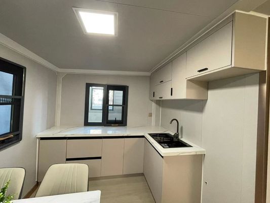 Casa in container prefabbricata in vetro in alluminio con doppia ala, sala pieghevole e facile espansione