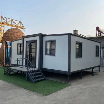 Casa mobile Campeggio Casa container con porta in acciaio opzionale Sala pieghevole a doppia ala