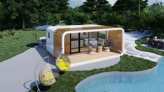 Apple Cottage Casa di vetro Bungalow prefabbricato con parete in cartone tagliato e piastra di alluminio