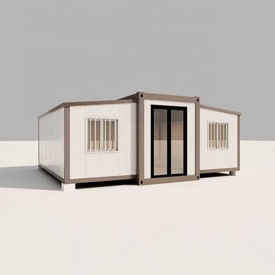 Casa contenitore a doppia ala da 20 piedi con tetto a pannello sandwich EPS e pavimento a cartone MGO