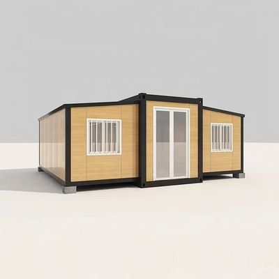 Casa contenitore a doppia ala da 20 piedi con tetto a pannello sandwich EPS e pavimento a cartone MGO