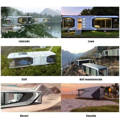 Vendita Villa spiaggia di lusso con Smart Windproof Mobile Prefab Space Capsule House