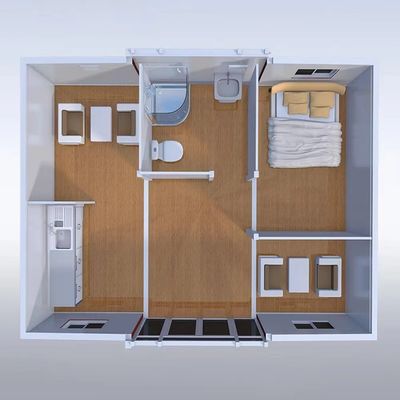 Installazione rapida di piccole case mobili modulari da 20 piedi e 40 piedi con case contenitori a due ali